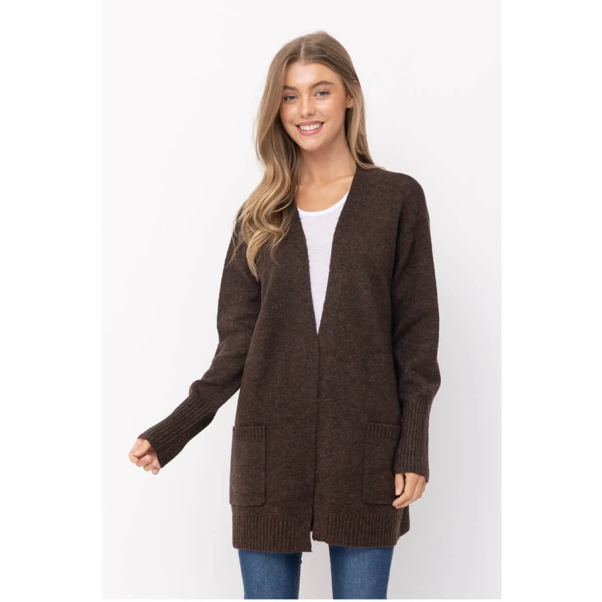 Open Front Long Cardigan