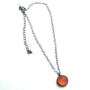 Orange Frosted  & Gun Metal Layering Necklace - Shortie