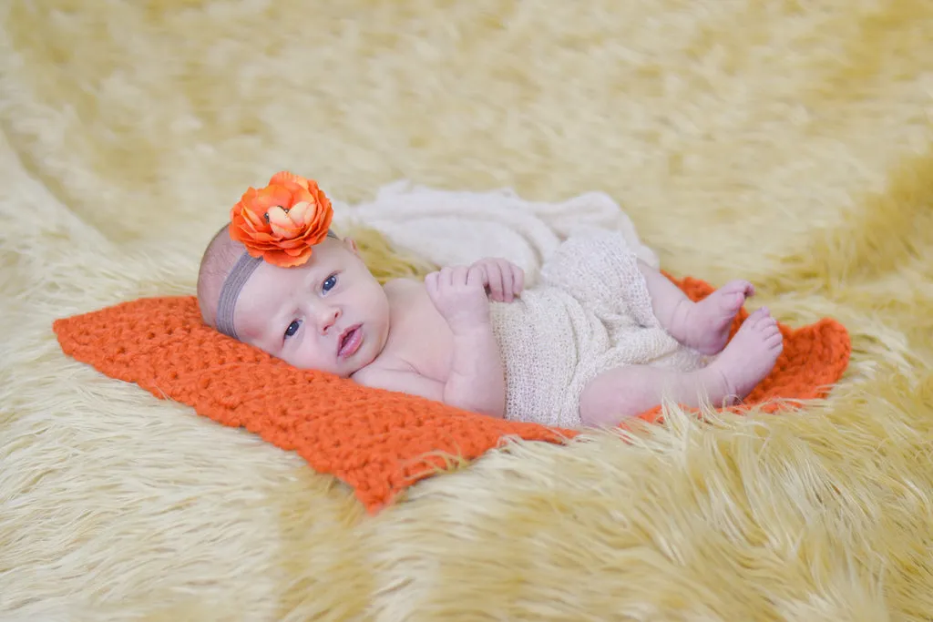 Orange pumpkin newborn baby layering bump blanket