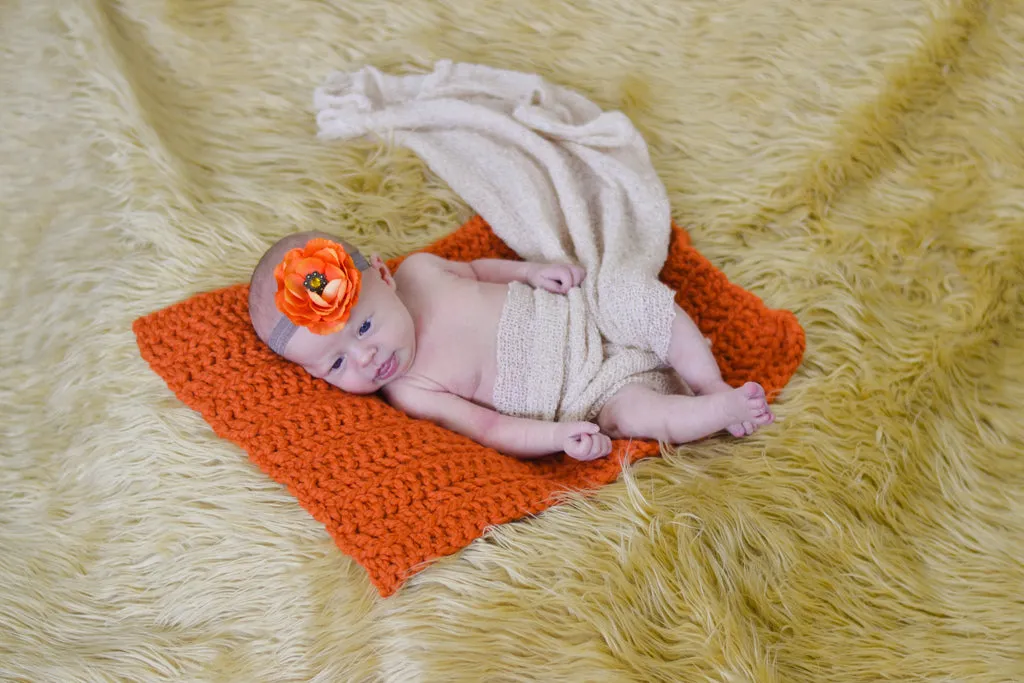 Orange pumpkin newborn baby layering bump blanket