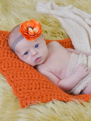 Orange pumpkin newborn baby layering bump blanket
