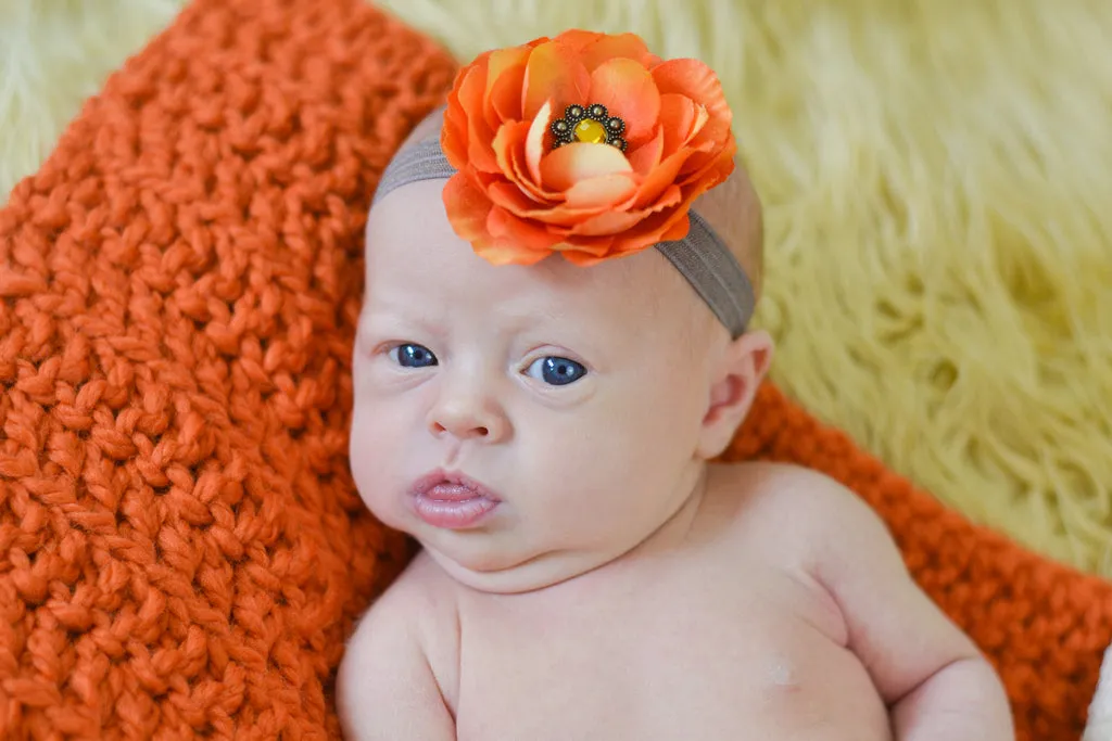 Orange pumpkin newborn baby layering bump blanket