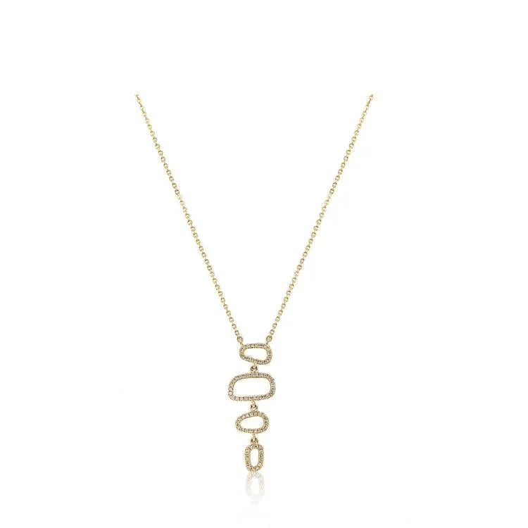 Organic Shaped Diamond Outline Necklace