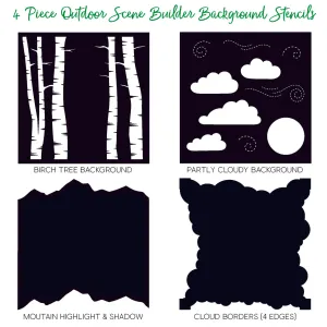 Outdoor Scene Builder Stencils Set of 4  