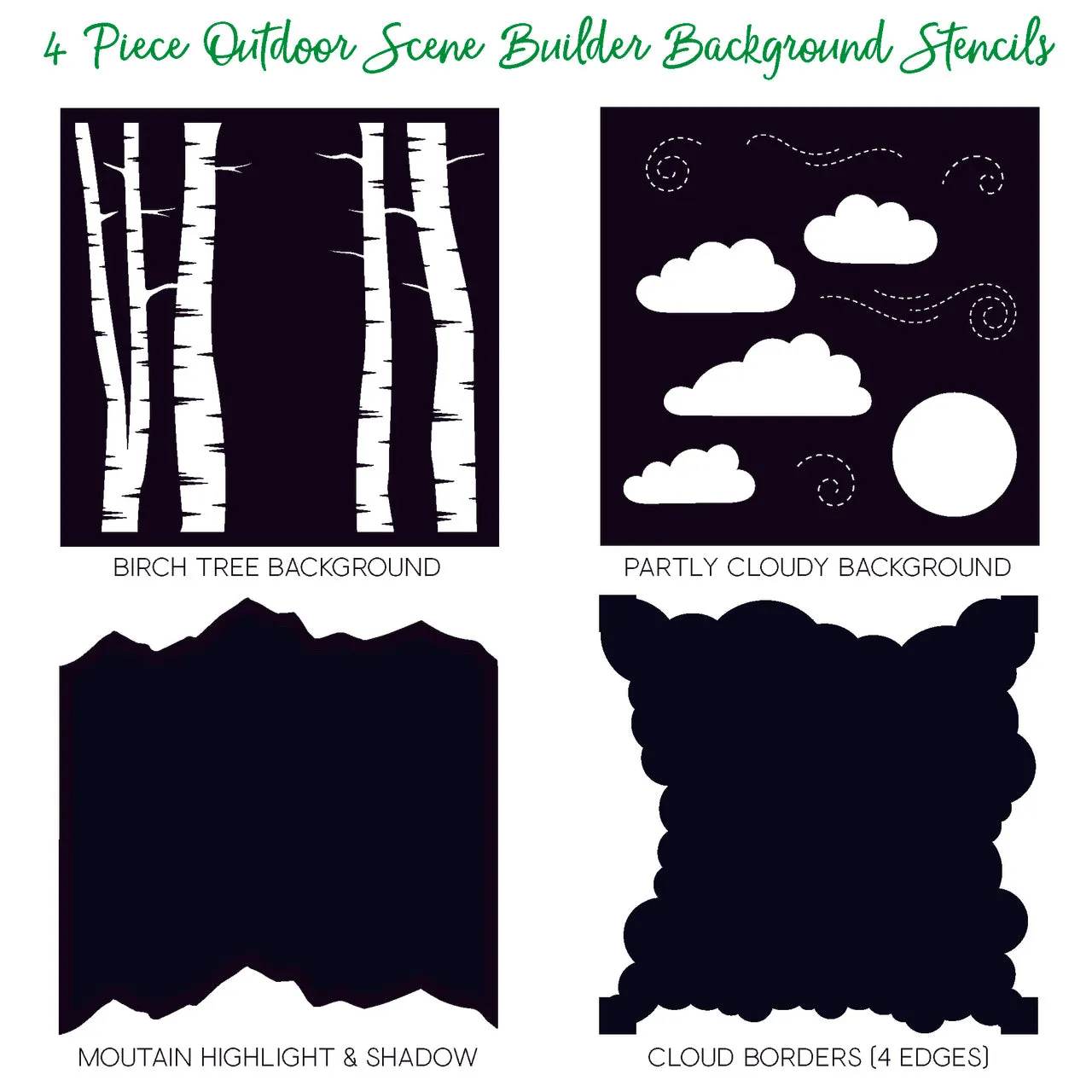 Outdoor Scene Builder Stencils Set of 4  