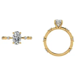 Oval Diamond Ring with Hidden Halo