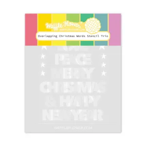 Overlapping Christmas Words Stencil Trio