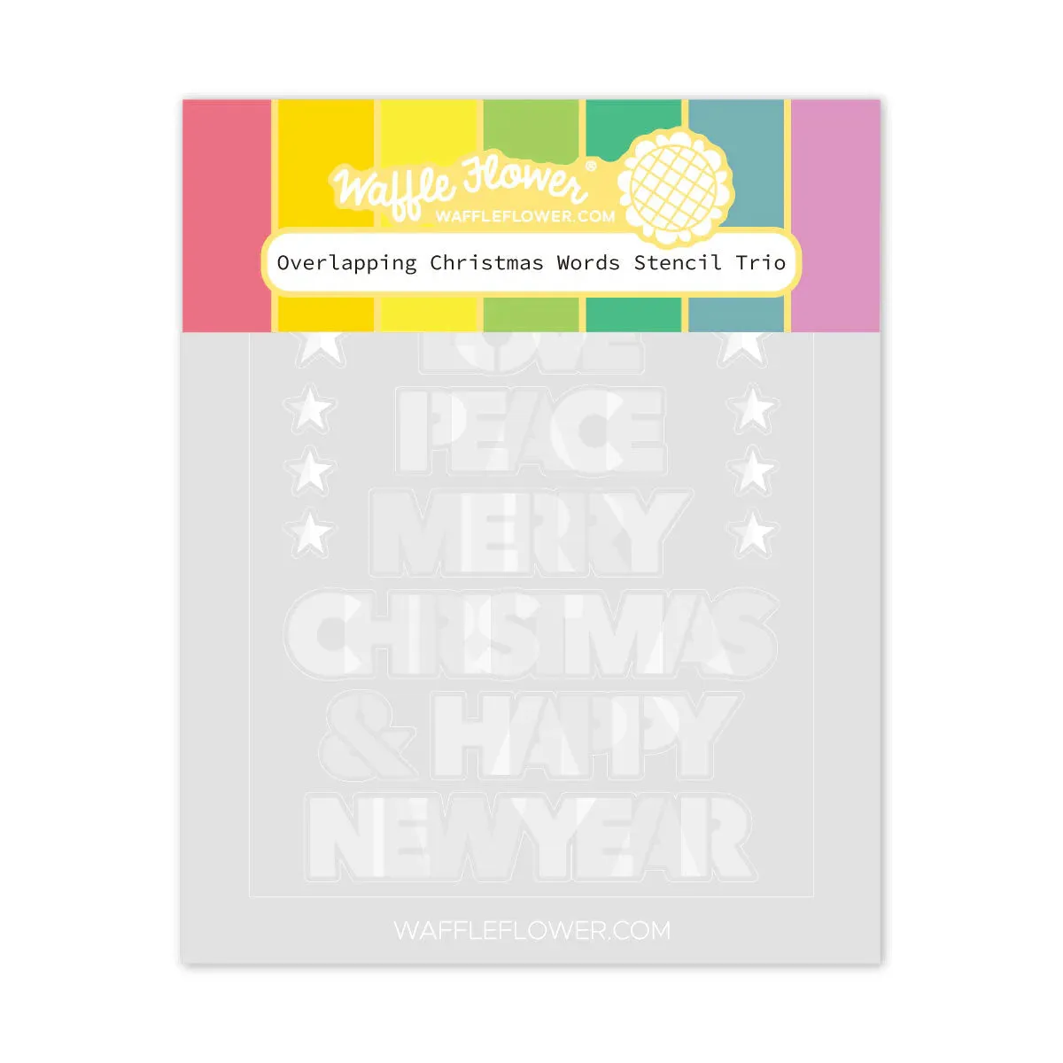 Overlapping Christmas Words Stencil Trio