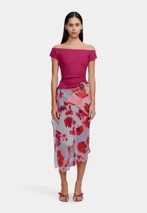 Ownley Pamela Off Shoulder Top Berry