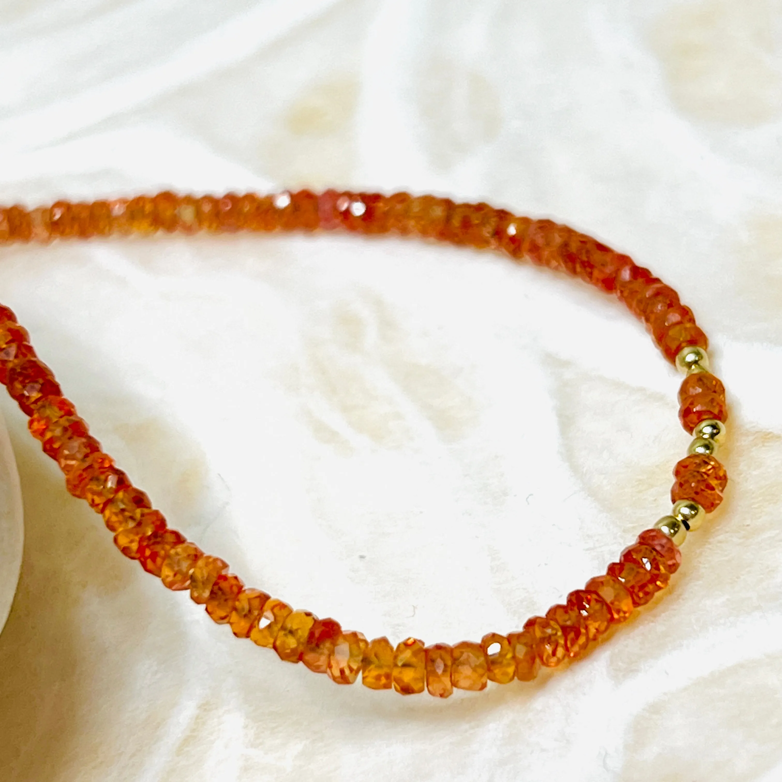Padparadscha Sapphire Layering Necklace or Wrap Bracelet