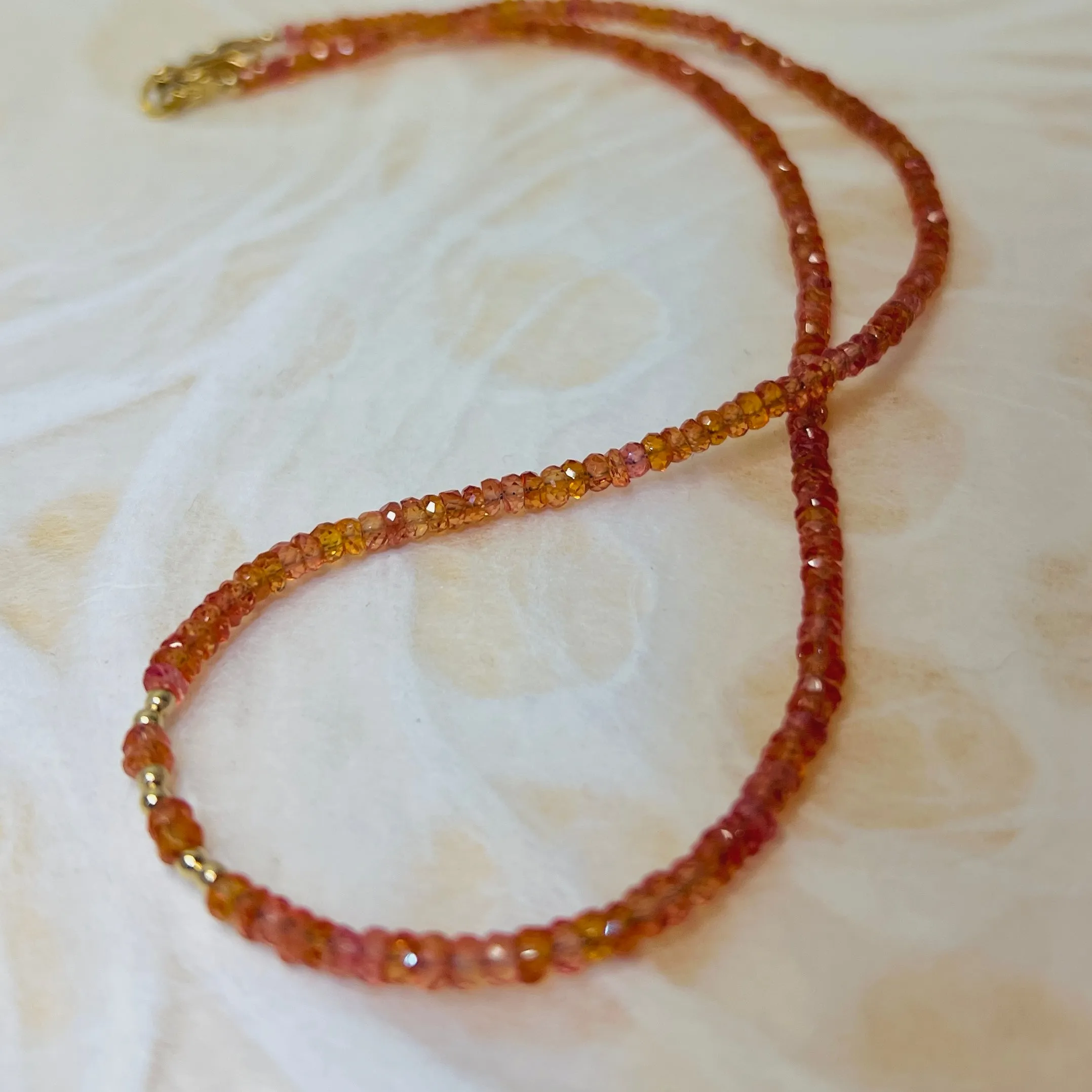 Padparadscha Sapphire Layering Necklace or Wrap Bracelet