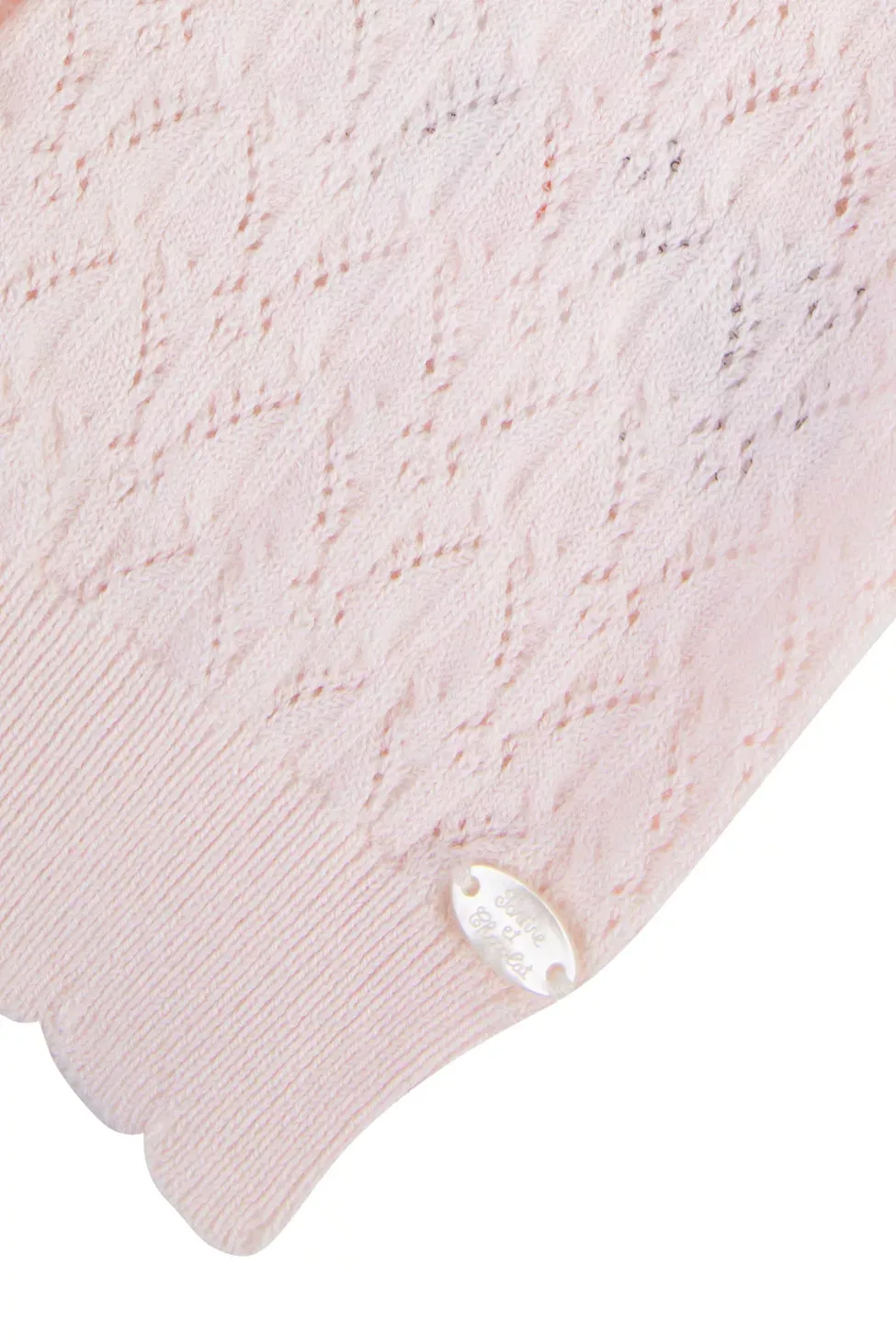 Pale Pink Openwork Cardigan - Tartine et Chocolat SP24