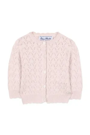 Pale Pink Openwork Cardigan - Tartine et Chocolat SP24