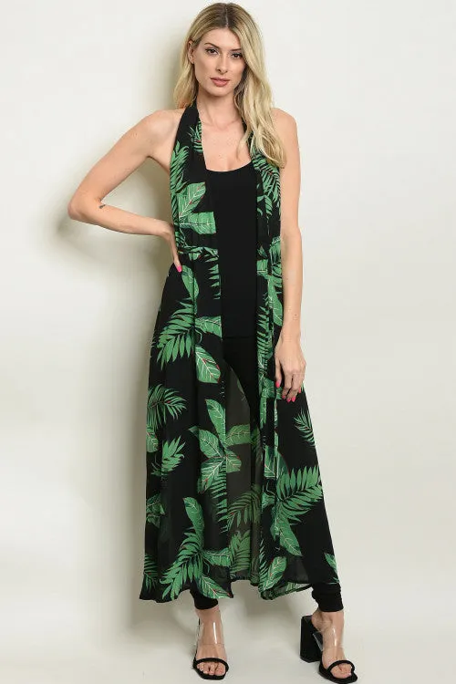 Palm Print Kimono