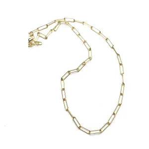 Paperclip Chain Layering Necklace - Shortie Frosted Gold