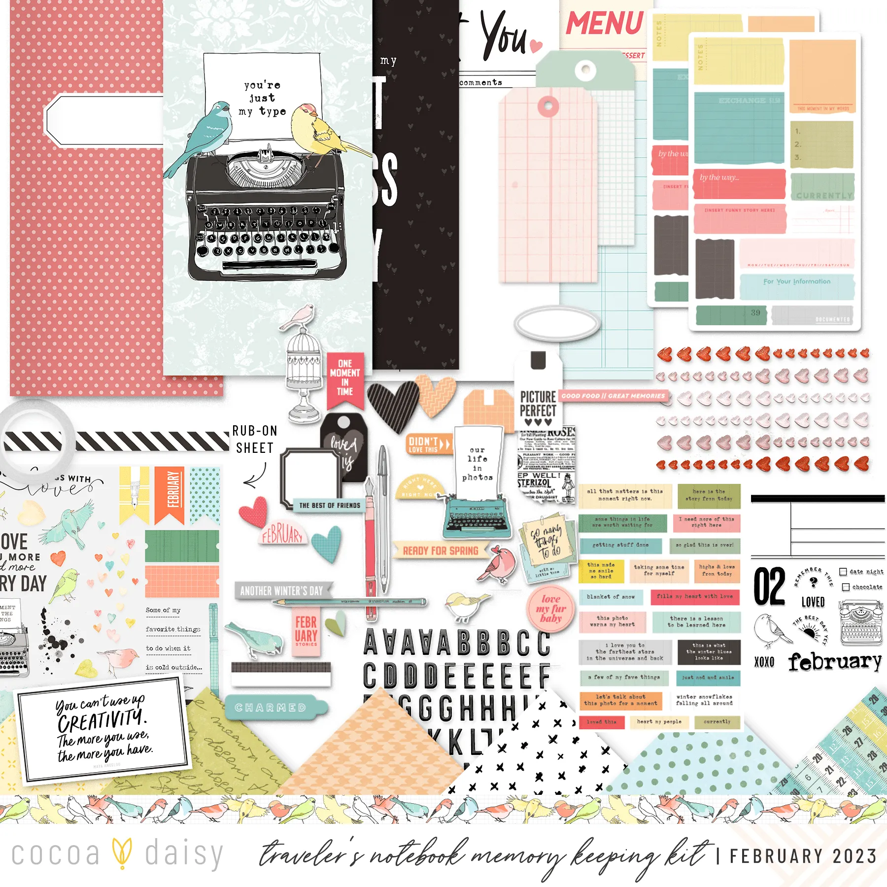 Paperie Traveler's Notebook Memory Keeping Kit February 2023