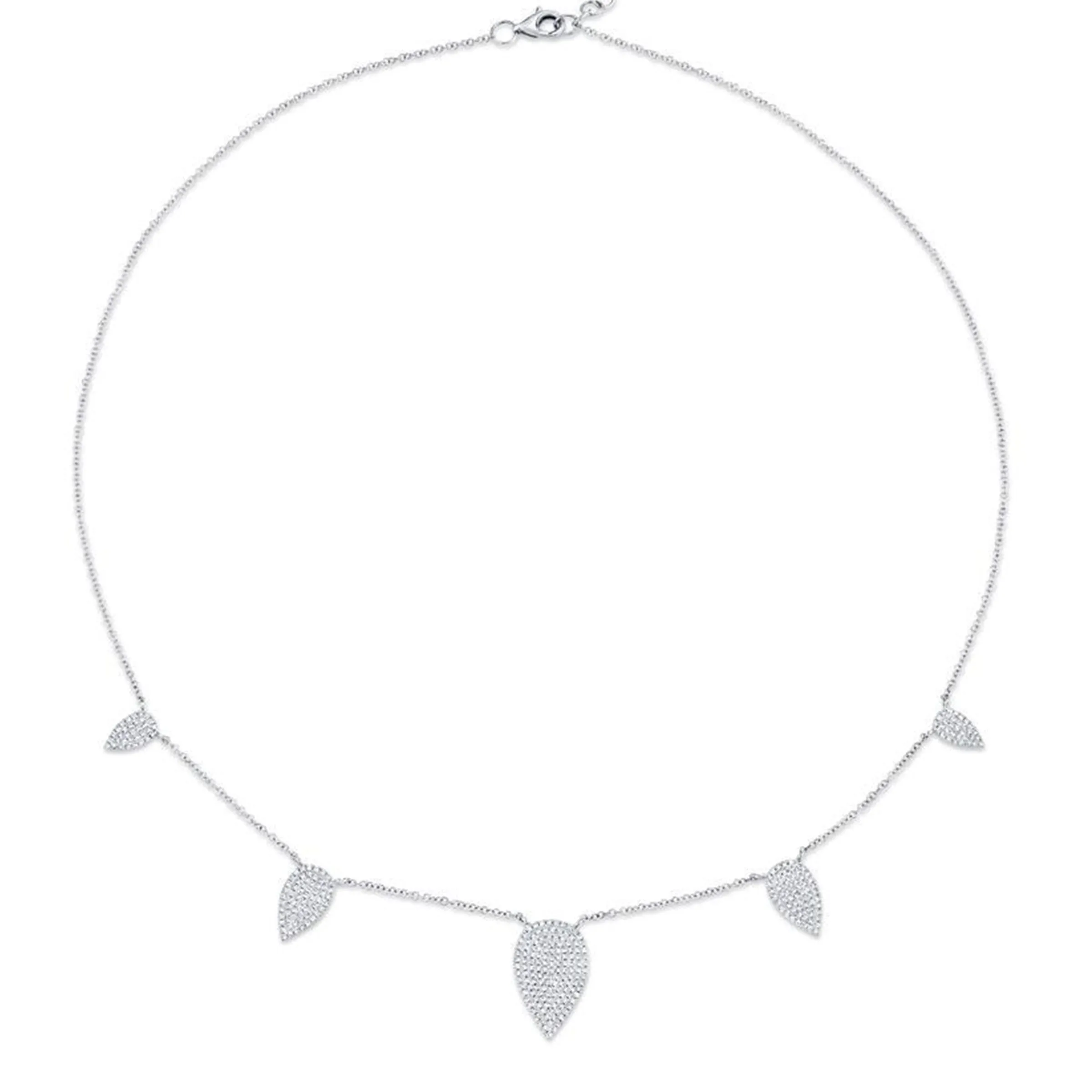Pave Diamond Leaf Necklace