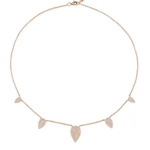 Pave Diamond Leaf Necklace