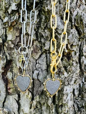 PAVE HEART NECKLACE