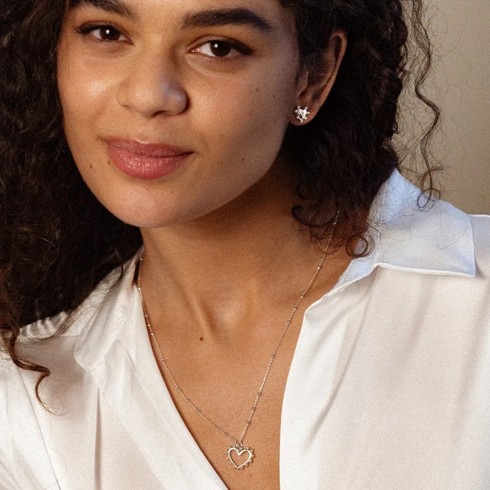 Pearl Heart Layering Set Sterling Silver