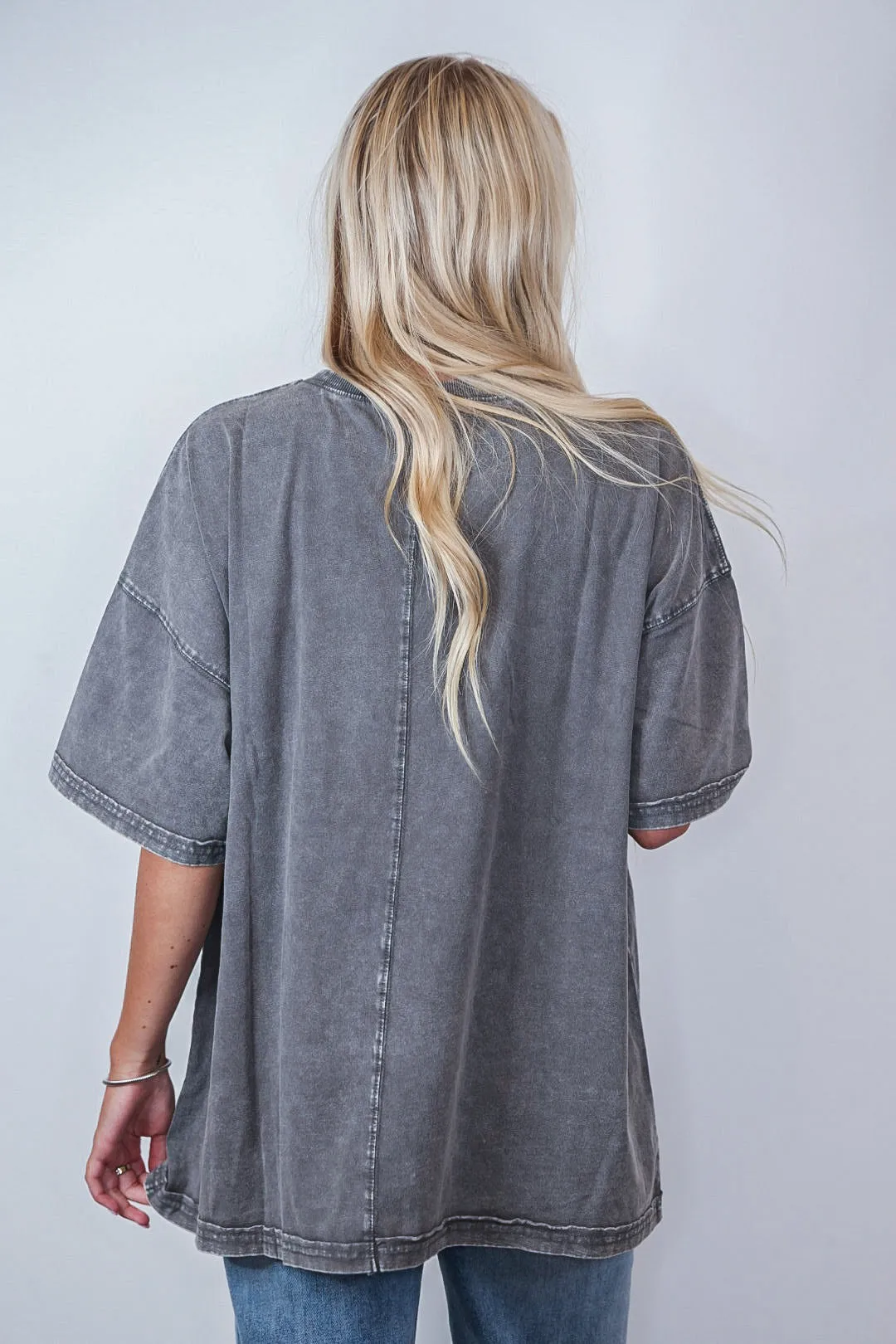 Perfectly Oversized Washed Grey Top
