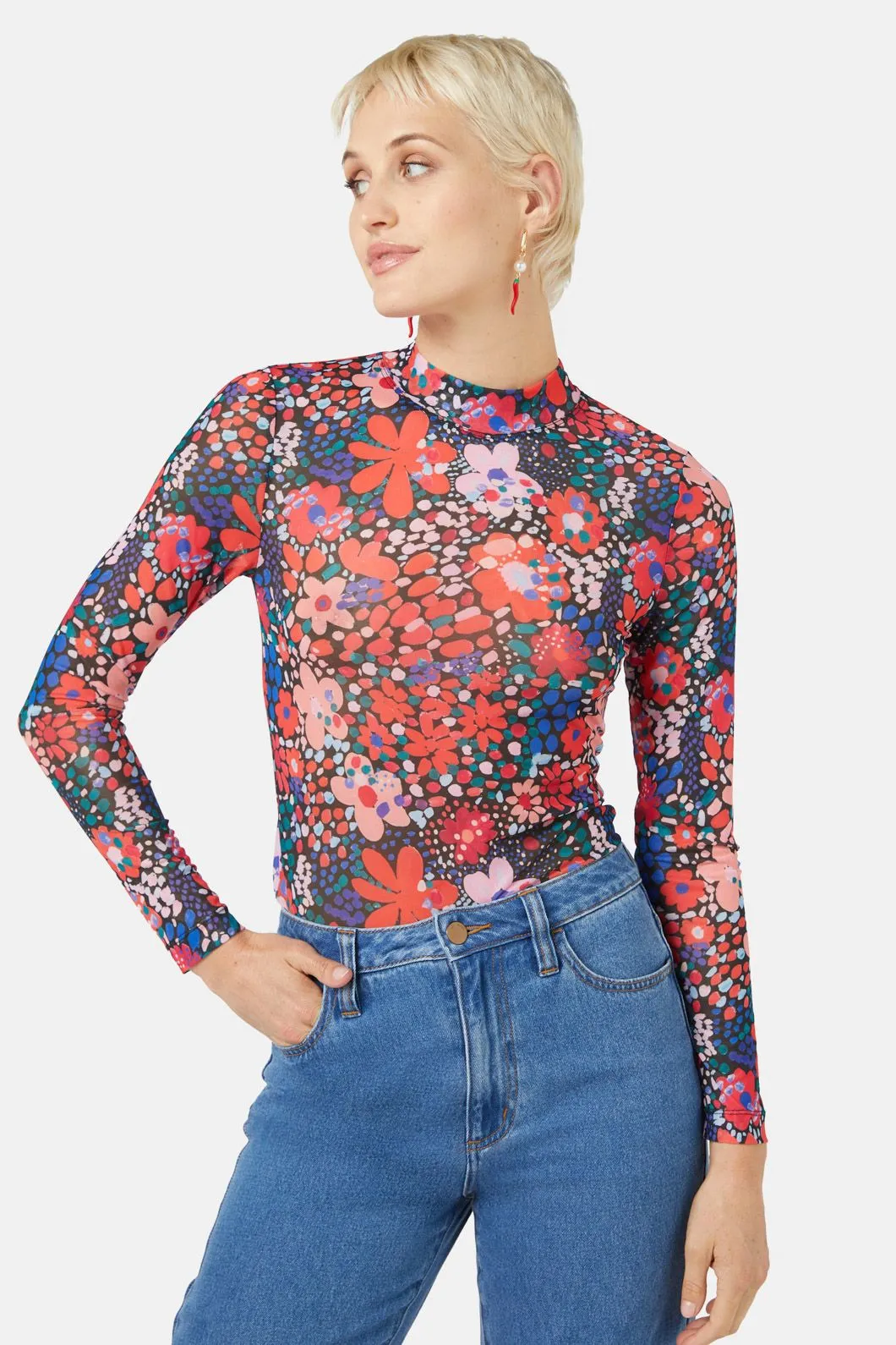 Petal Dance Mesh Top