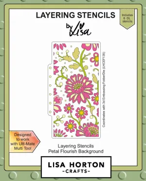 Petal flourish background DL Layering Stencils