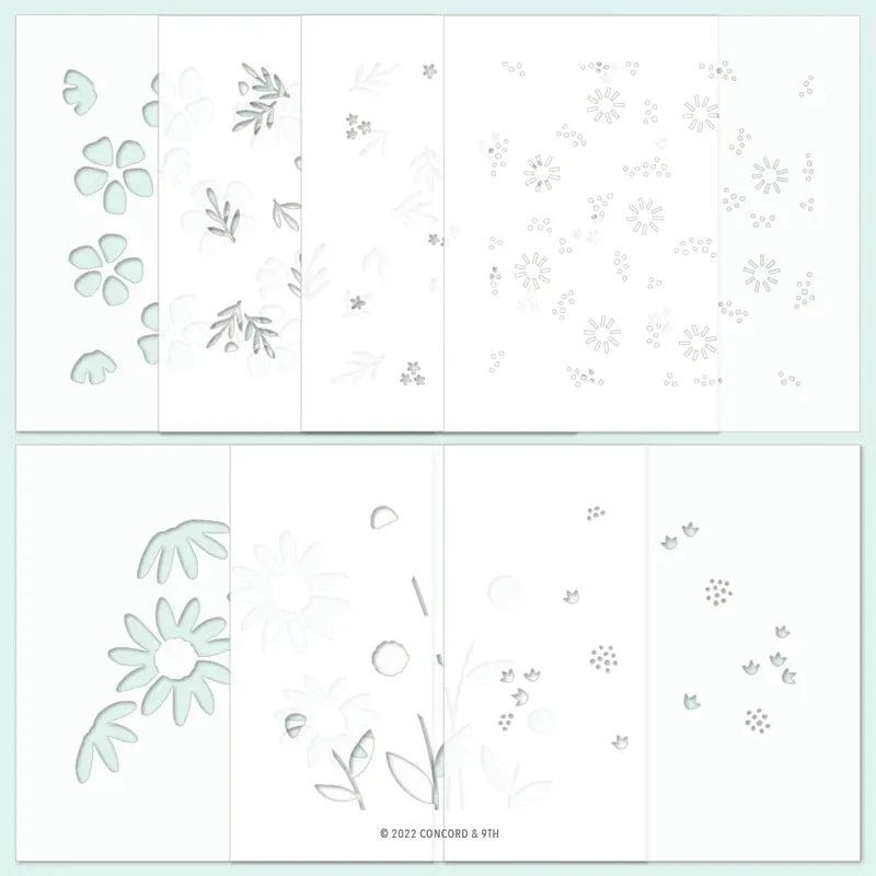Petal Pushers Stencil Pack (7) 4.75 x 4.75