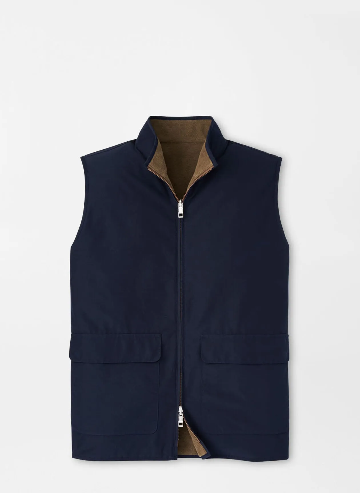 Peter Millar Brentwood Reversible Fleece Vest In Navy