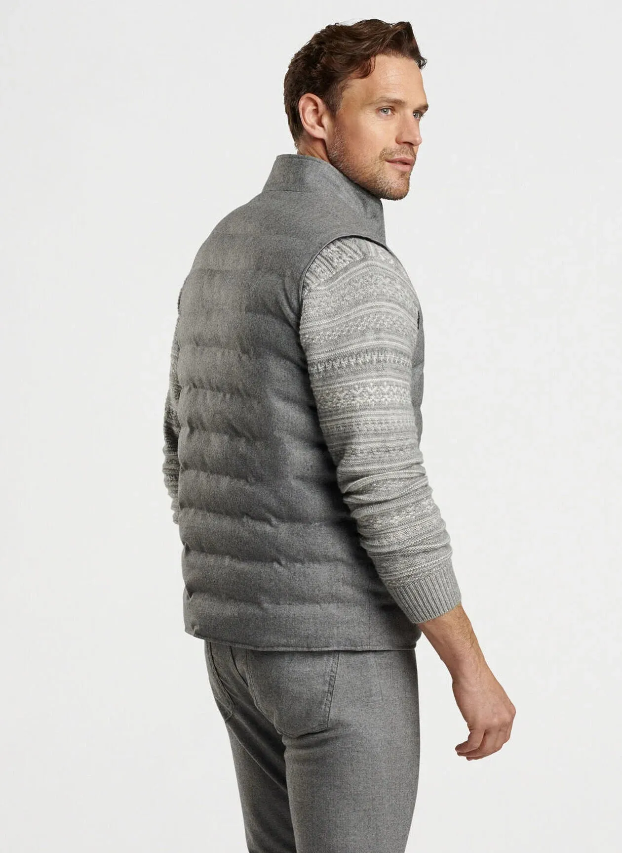 Peter Millar Whistler Reversible Vest In Nickel
