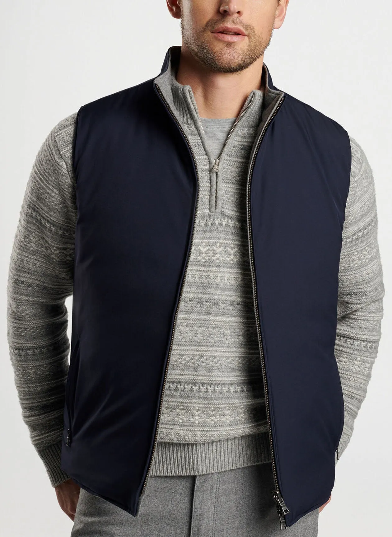 Peter Millar Whistler Reversible Vest In Nickel