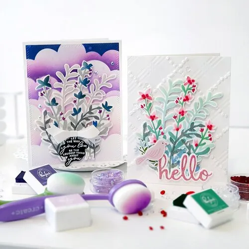 Pink Fresh Studio - Layering stencils - Enchanting Meadows