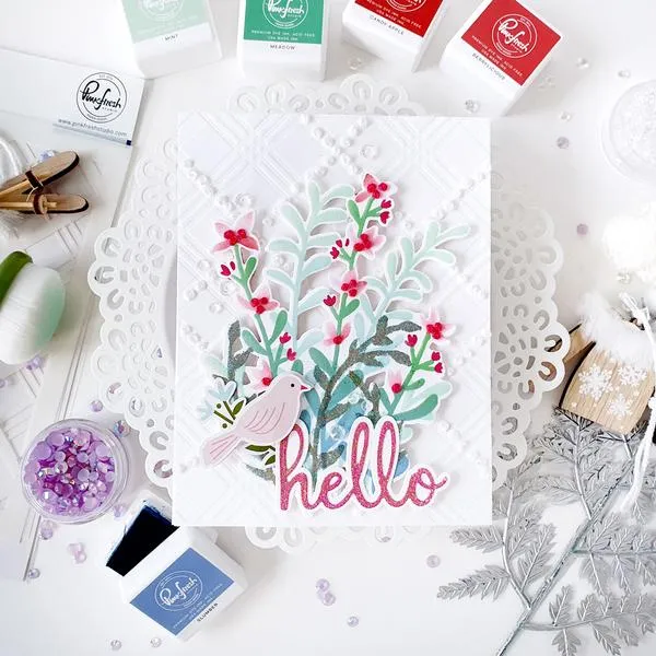 Pink Fresh Studio - Layering stencils - Enchanting Meadows