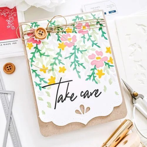 Pink Fresh Studio - Layering stencils - Hanging Garden