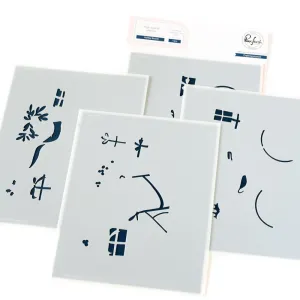 Pinkfresh Studio Stencils 4.25"X5.5" 4/Pkg Holiday Bicycle