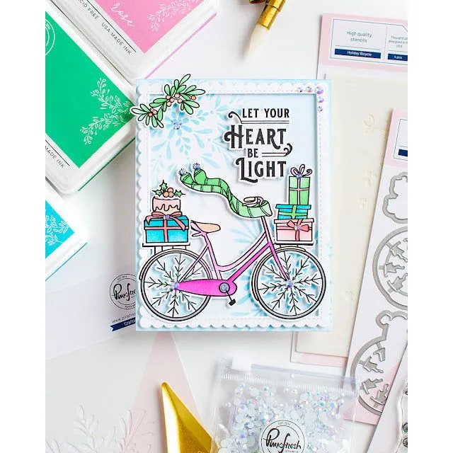 Pinkfresh Studio Stencils 4.25"X5.5" 4/Pkg Holiday Bicycle