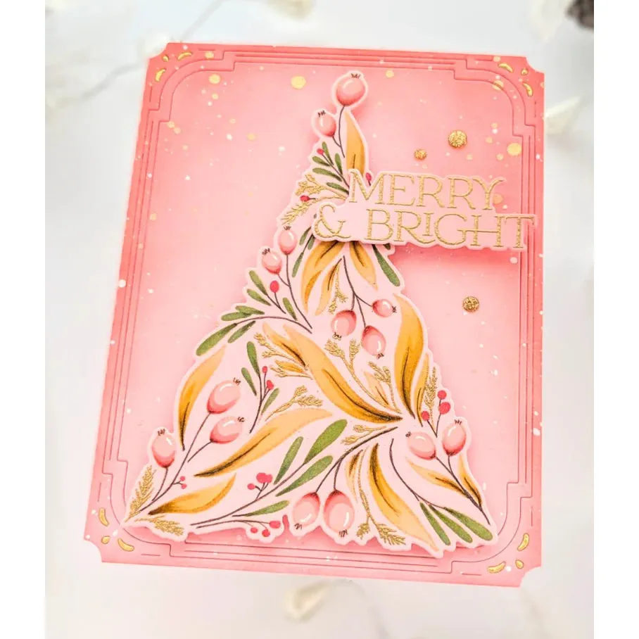 Pinkfresh Studio Stencils 4.25"X5.5" 6/Pkg Festive Foliage Tree