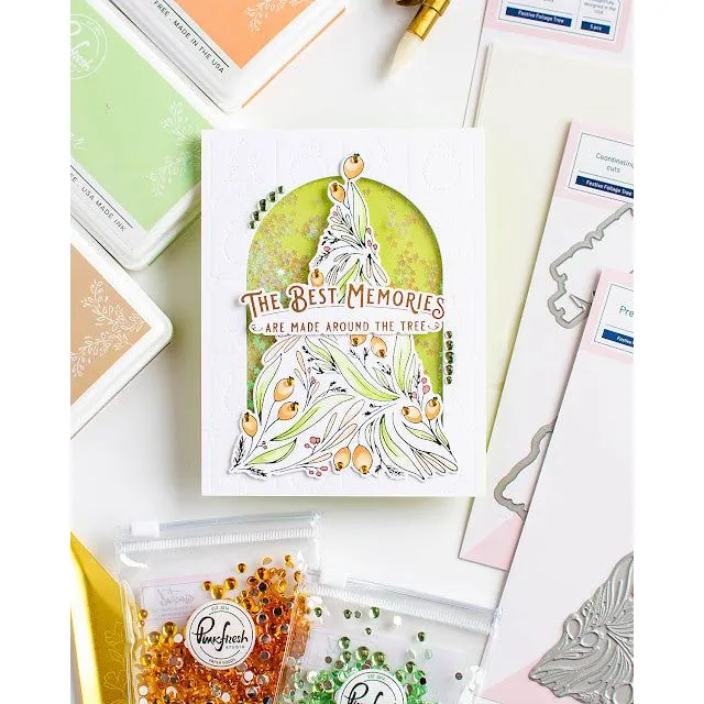 Pinkfresh Studio Stencils 4.25"X5.5" 6/Pkg Festive Foliage Tree