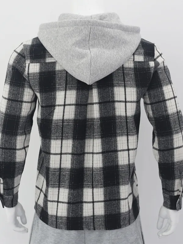 Plaid Hoodie Shirt for Men Fall Layering