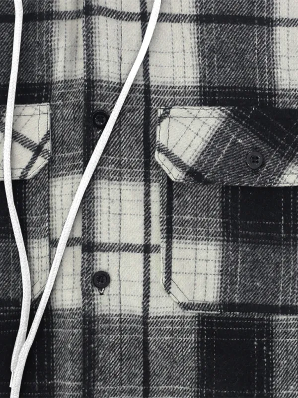 Plaid Hoodie Shirt for Men Fall Layering