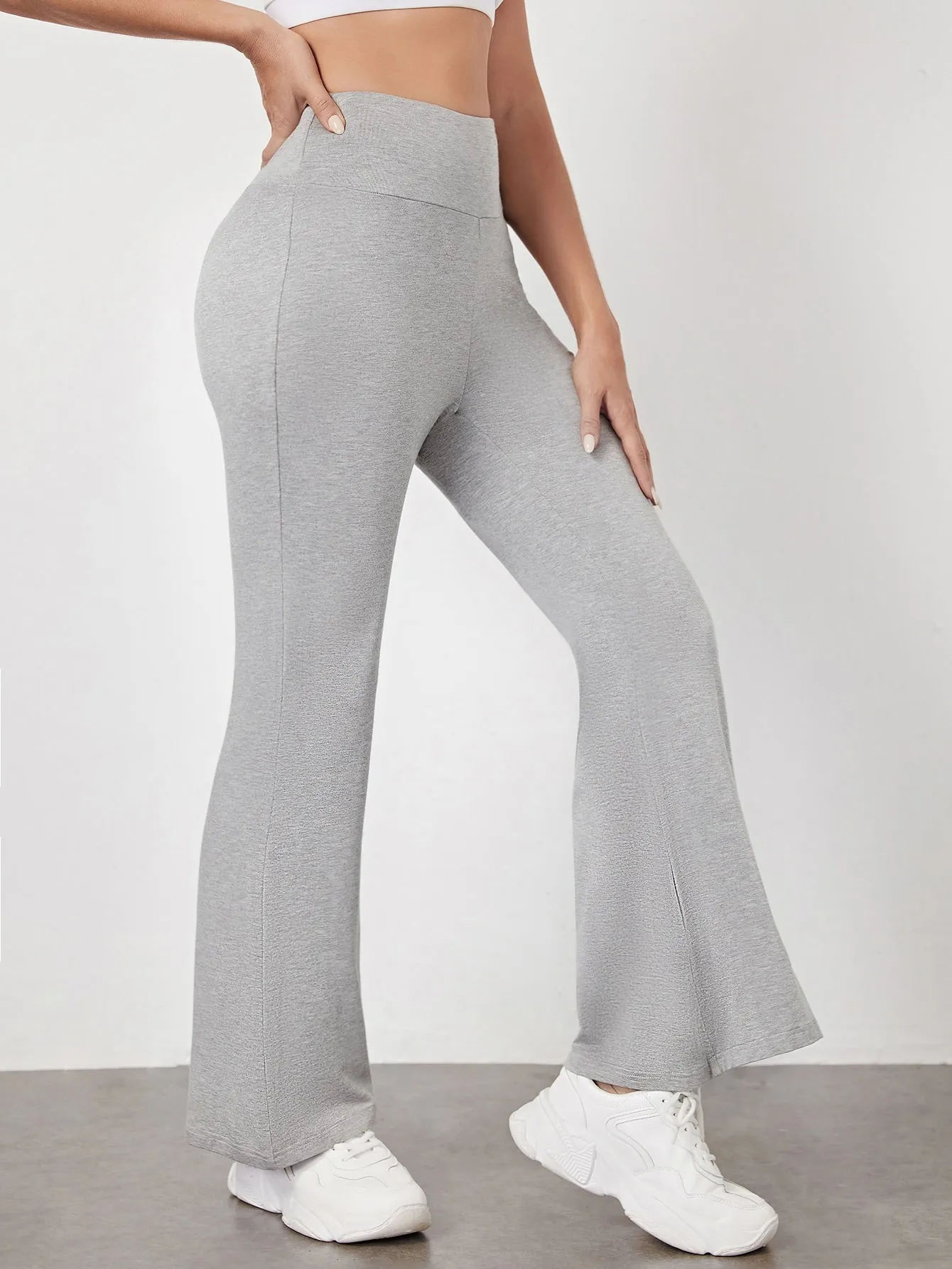 Plain High Waist Long Women Sports Pants