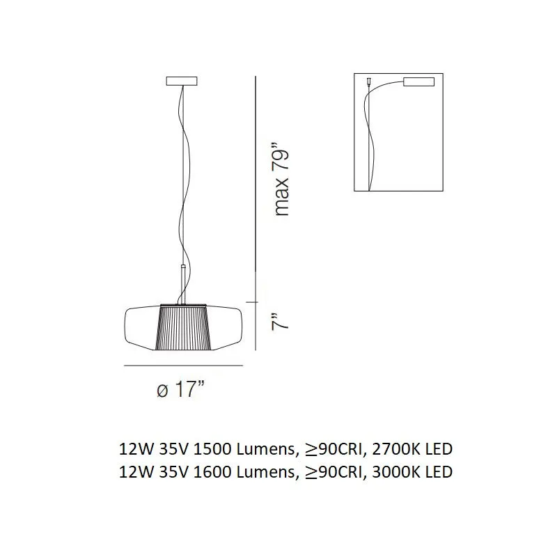 Plisse LED Pendant Light