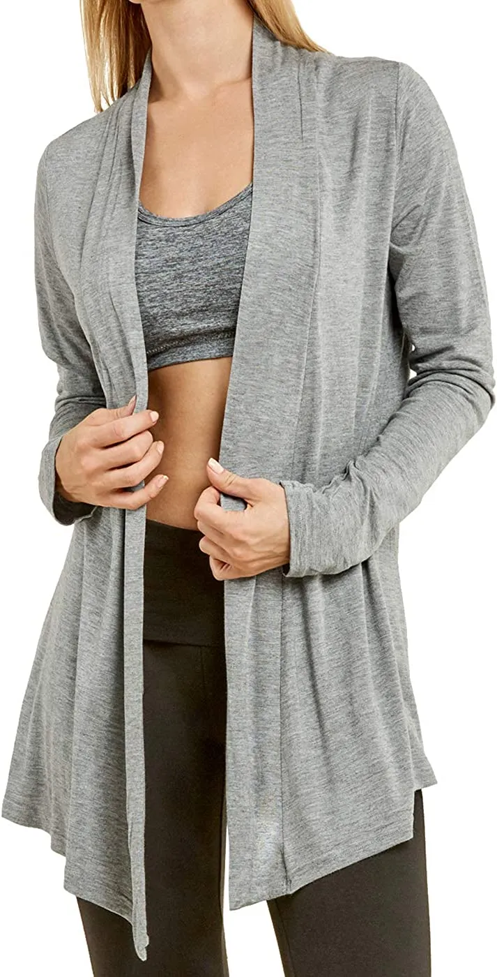 Plus Size Classic Open Front Rayon Drape Lightweight Cardigan
