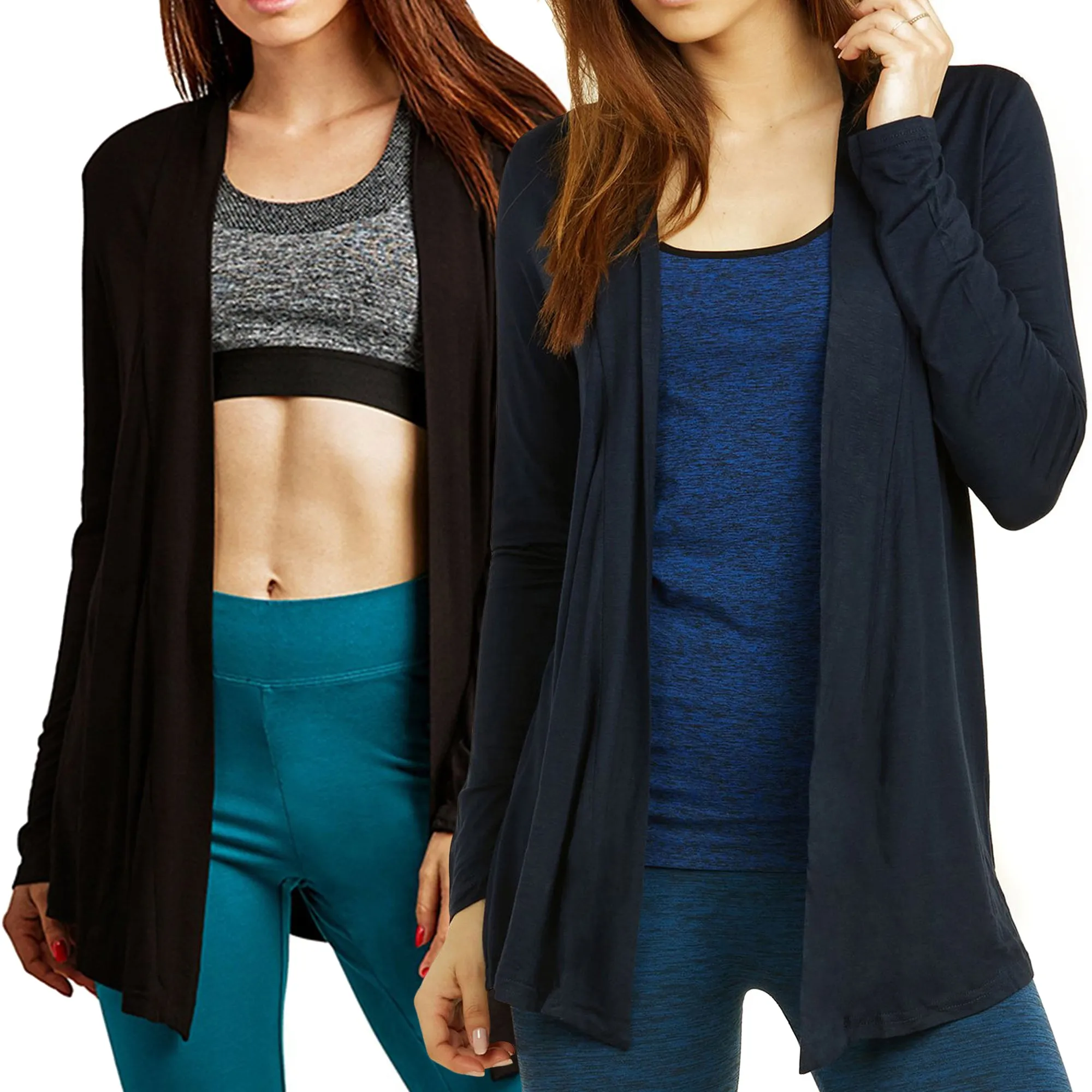 Plus Size Classic Open Front Rayon Drape Lightweight Cardigan