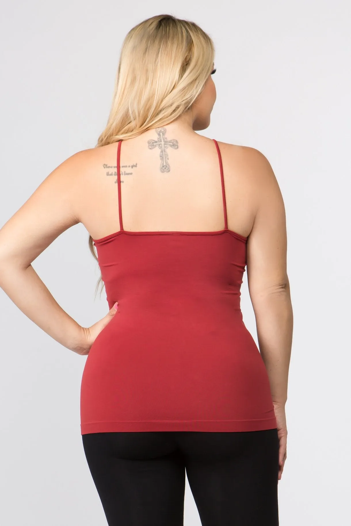 Plus Size Seamless Strappy Front Cami Top