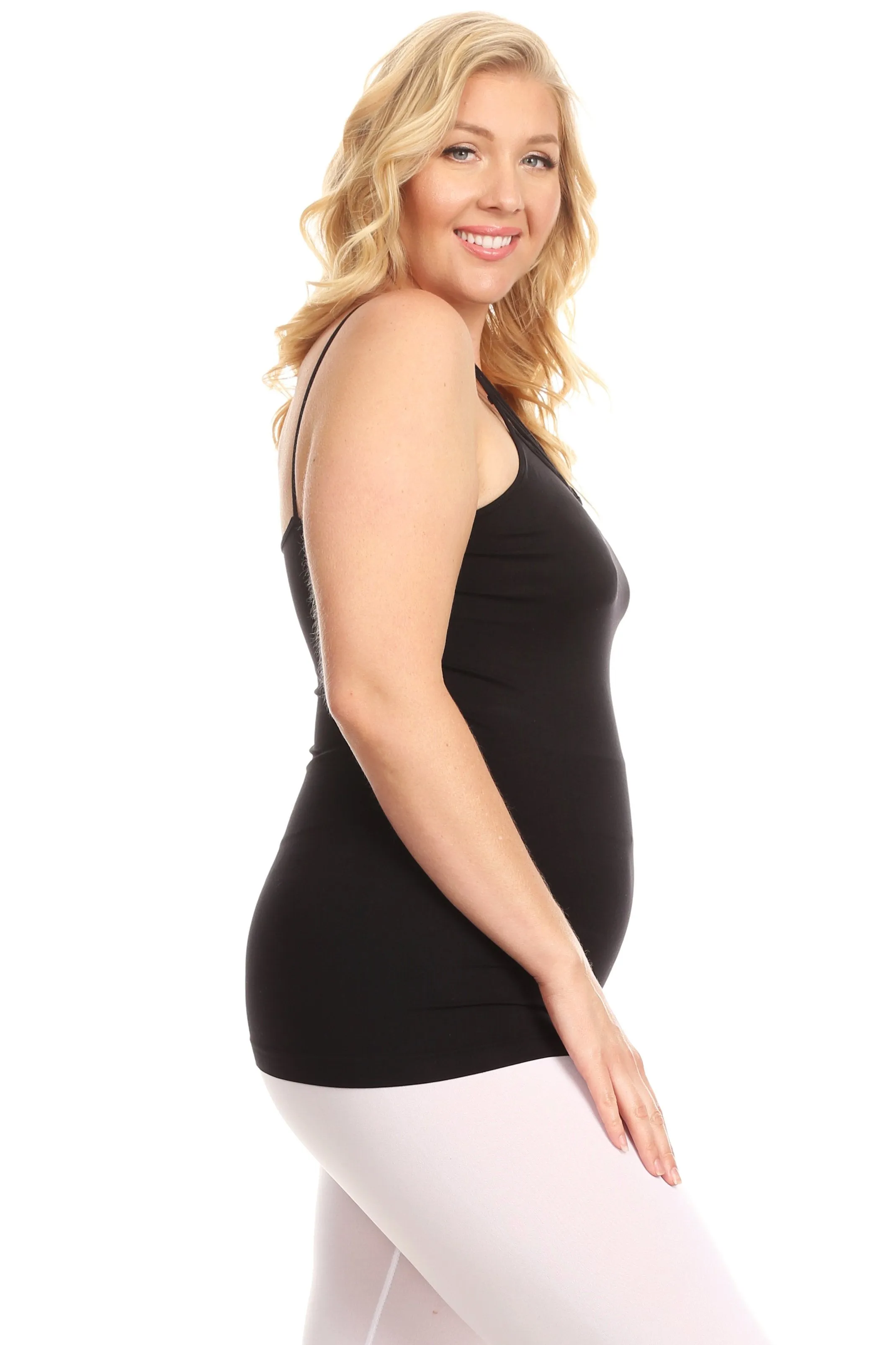 Plus Size Seamless Strappy Front Cami Top