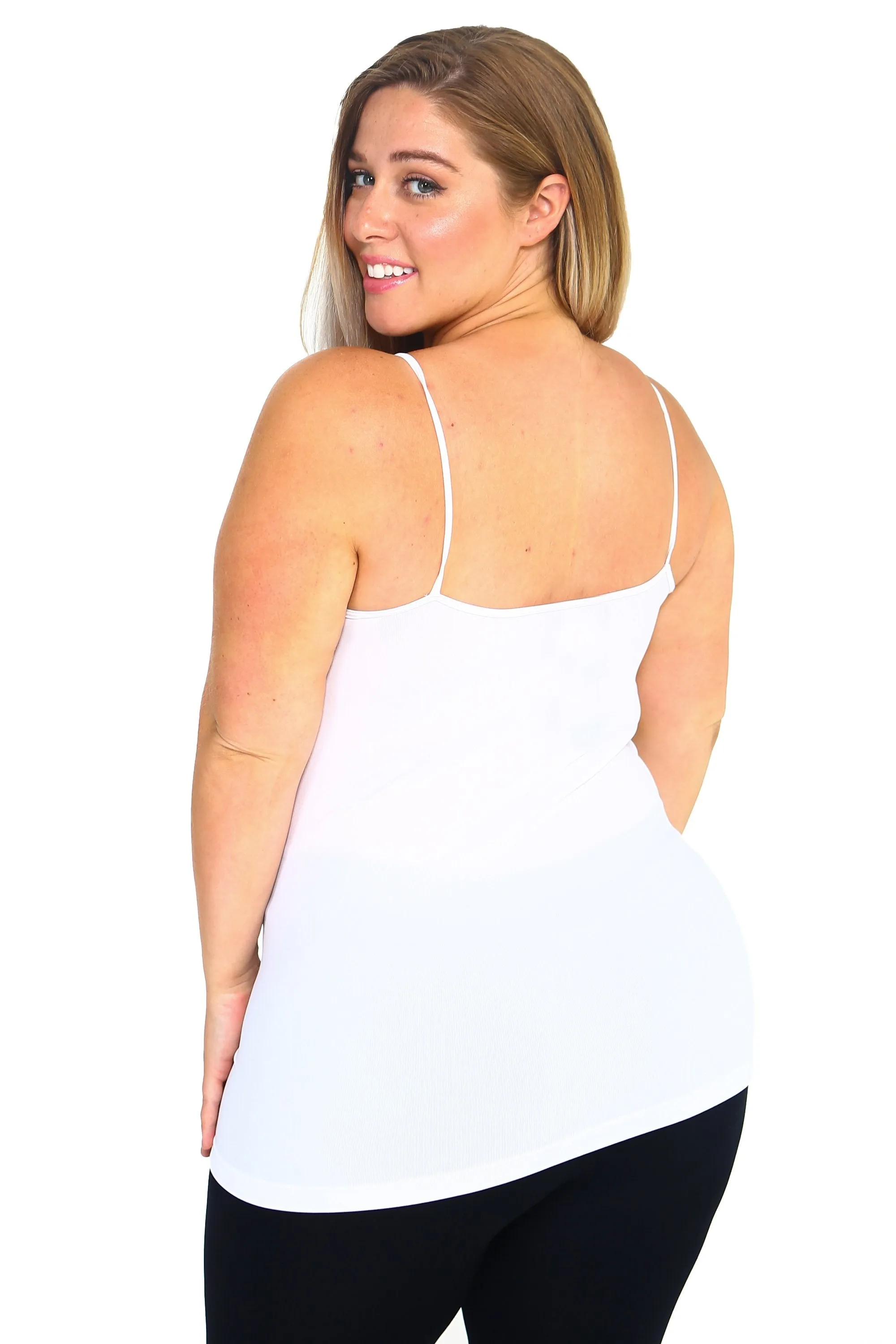 Plus Size Seamless Strappy Front Cami Top