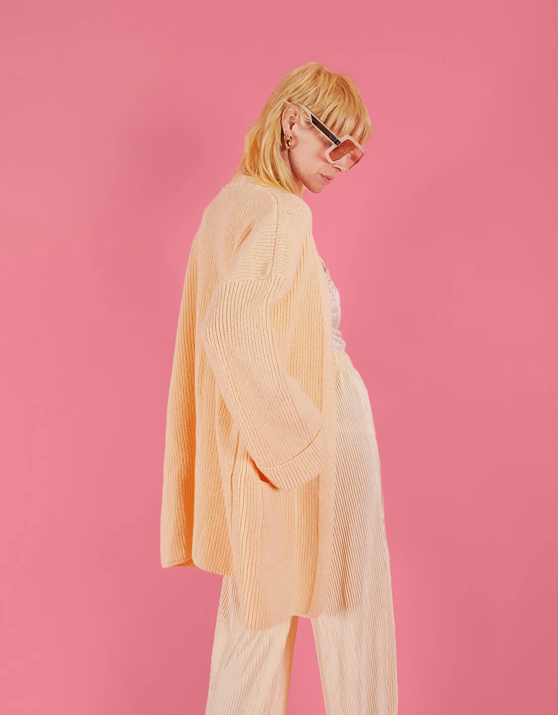 Pocket front midi cardigan