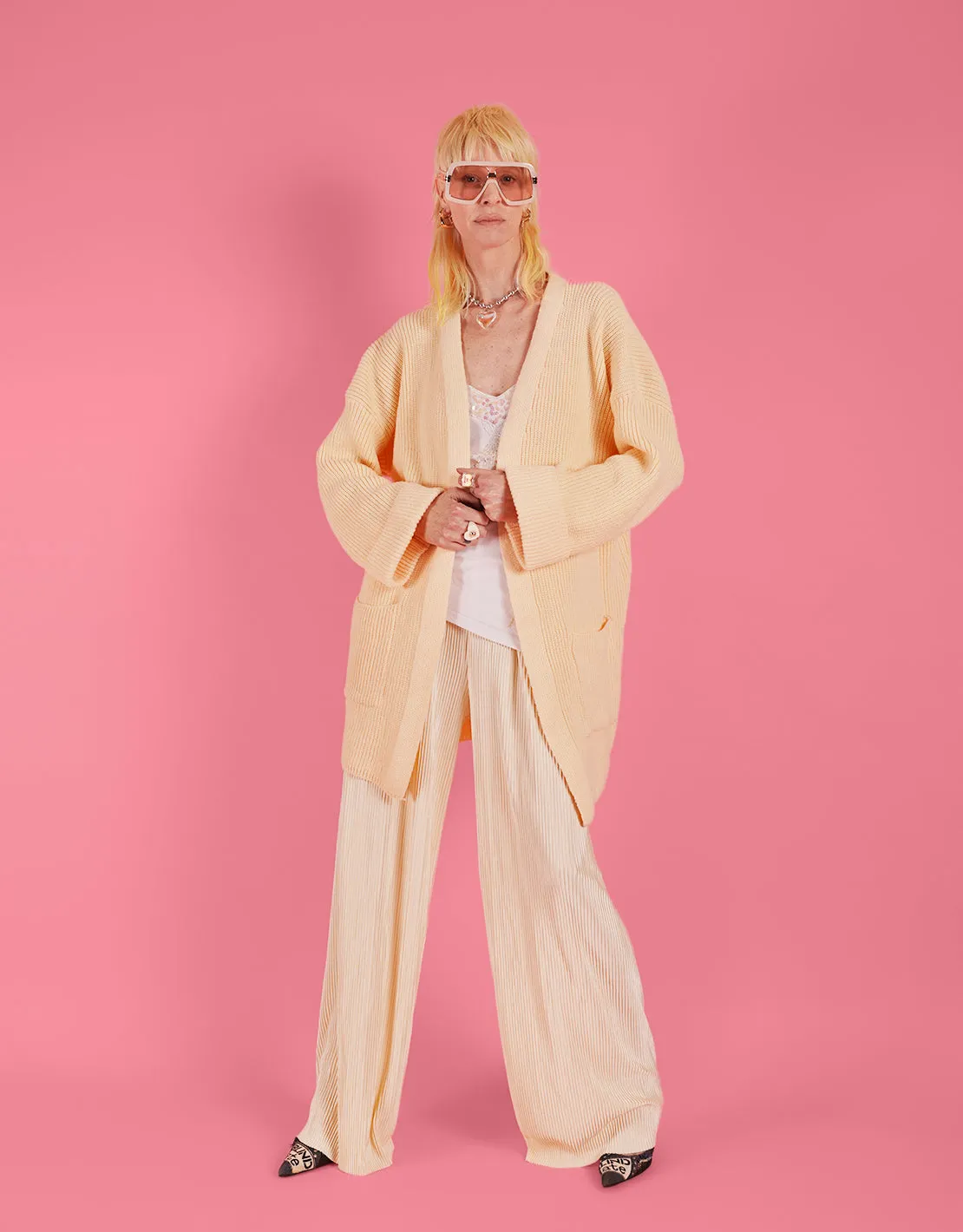Pocket front midi cardigan