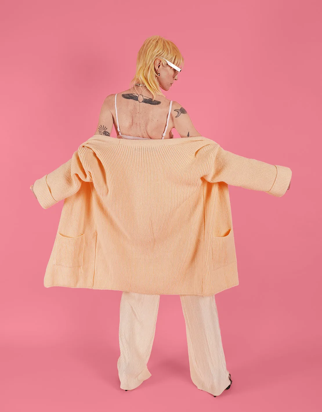 Pocket front midi cardigan